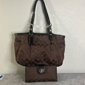 Brown Coach Bag & Wallet